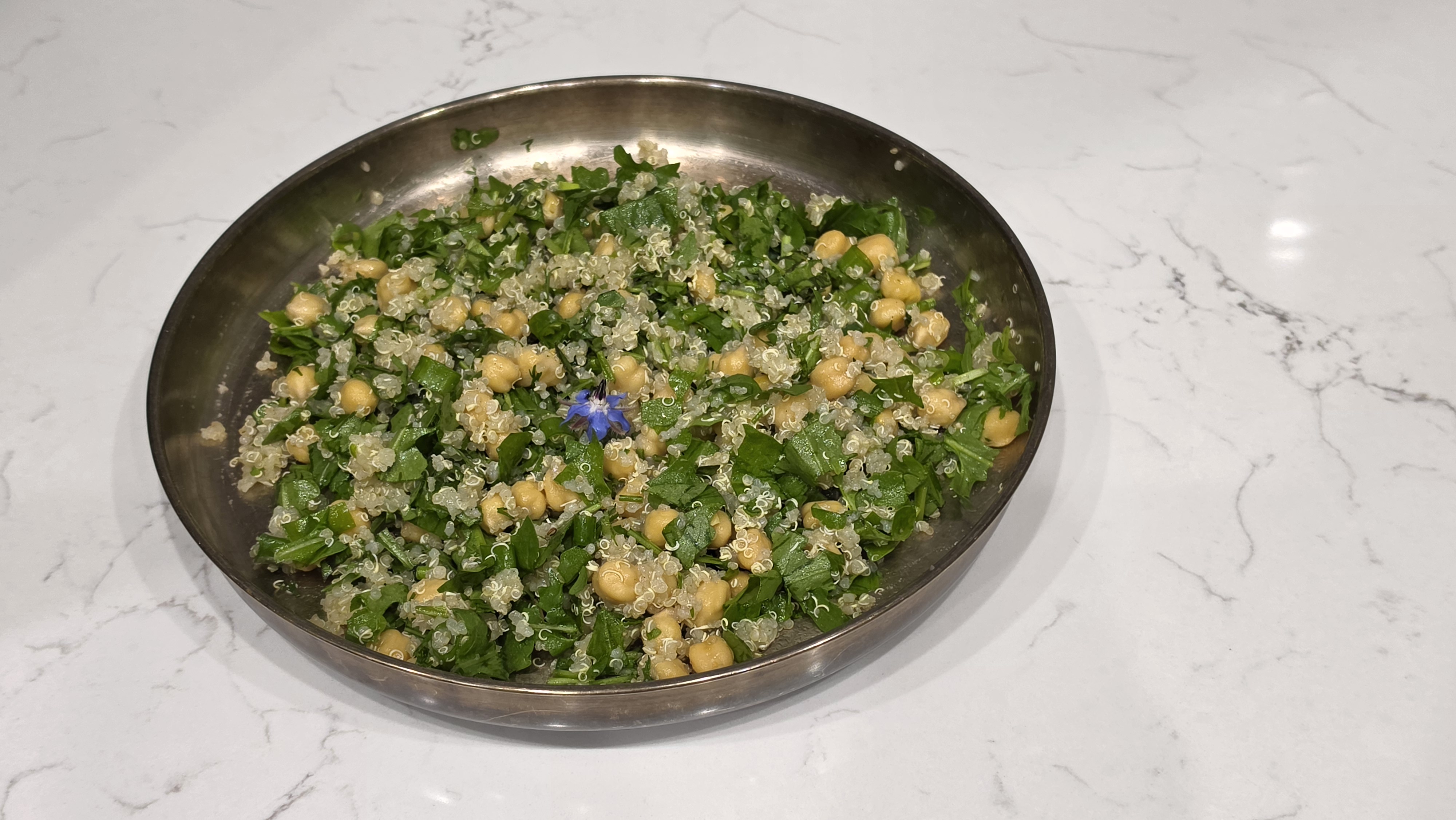 Garden Chickpea Quinoa Salad - tonight's dinner